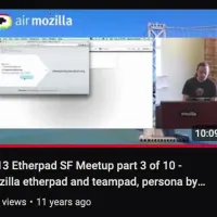 Still image from talk at Etherpad Meetup 2013