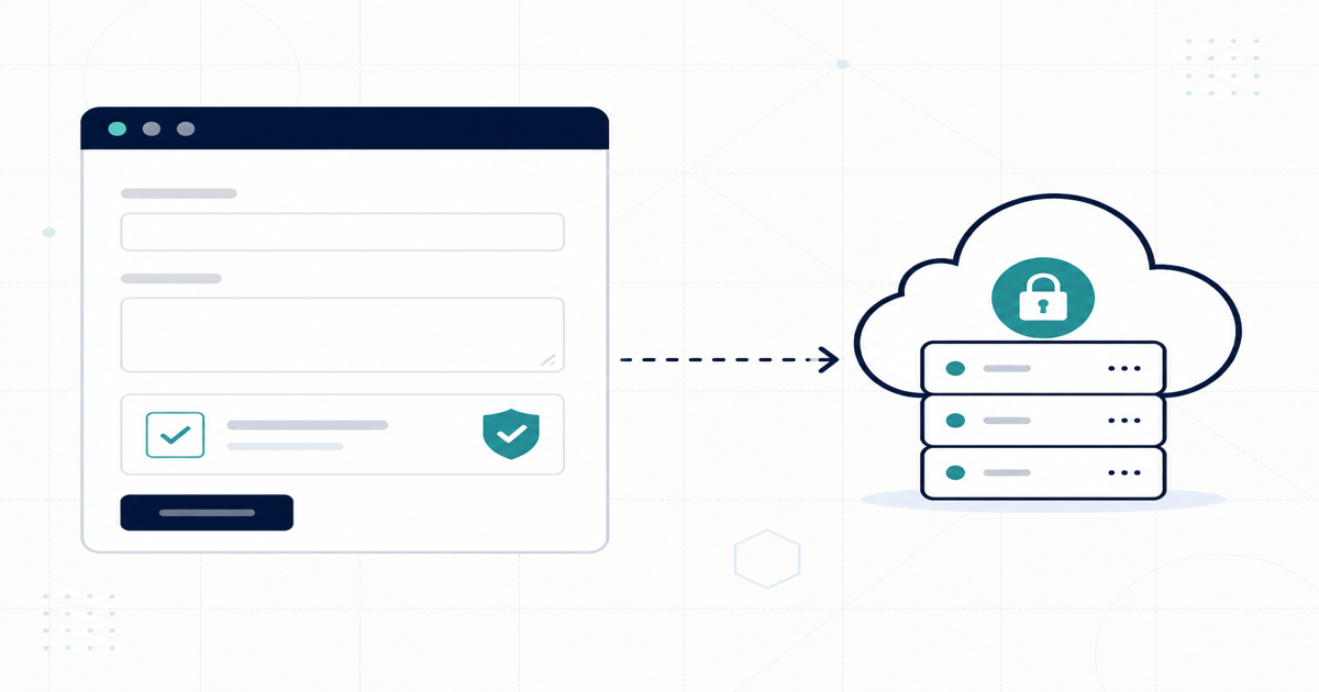 Diagram of a browser form challenge verifying a token with a Cloudflare Worker.
