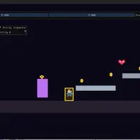 Whiskers platformer demo with ImGui editor overlay: hierarchy, entity inspector, and in-viewport selection.